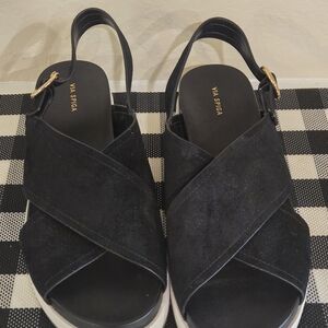 Via Spiga Black Crisscross Sandals